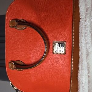 DOONEY & BOURKE NEW Zip Around  Satchel GERANIUM Pebble Grain LEATHER Handbag